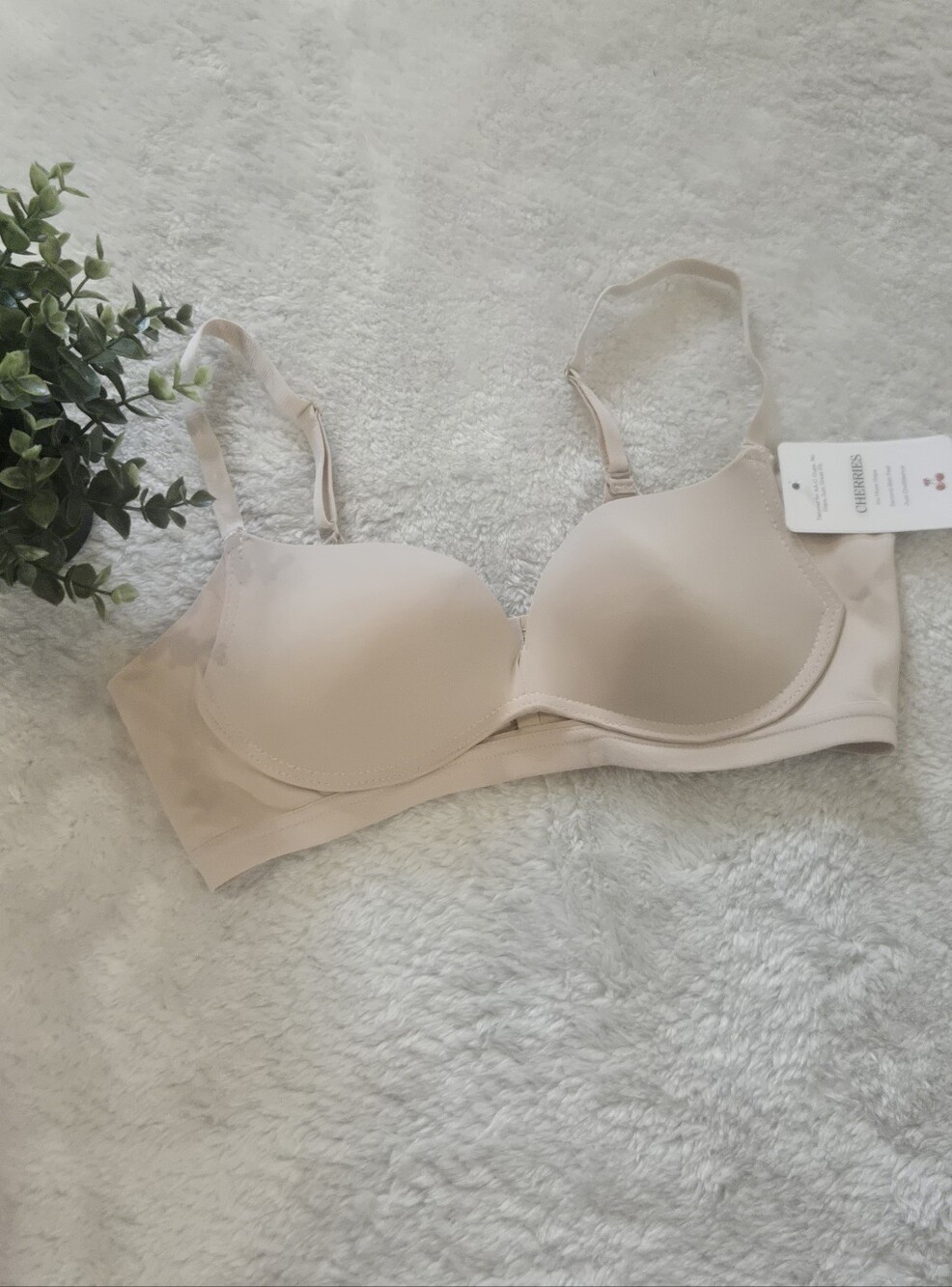 Cherries Nude Office Elegance Wireless Push-Up Bra, NWT